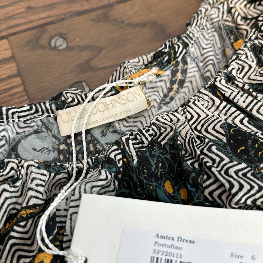 NWT Ulla Johnson Amira Ruffle Belted Midi Dress Portofino - Picture 5 of 8